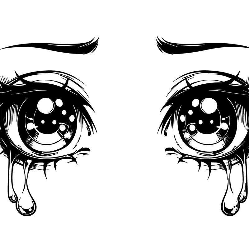 realistic eyes with tears
