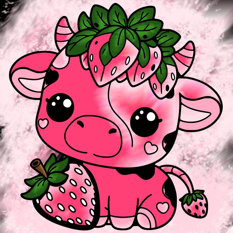 cute strawberry cow