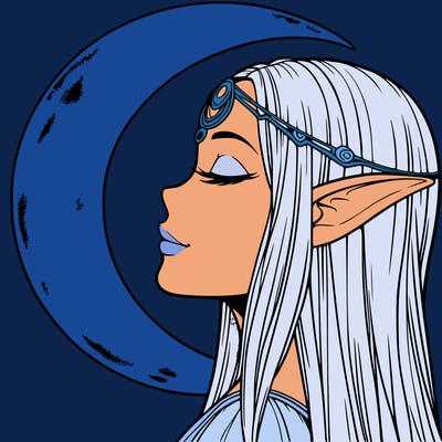 a realistic moon elf