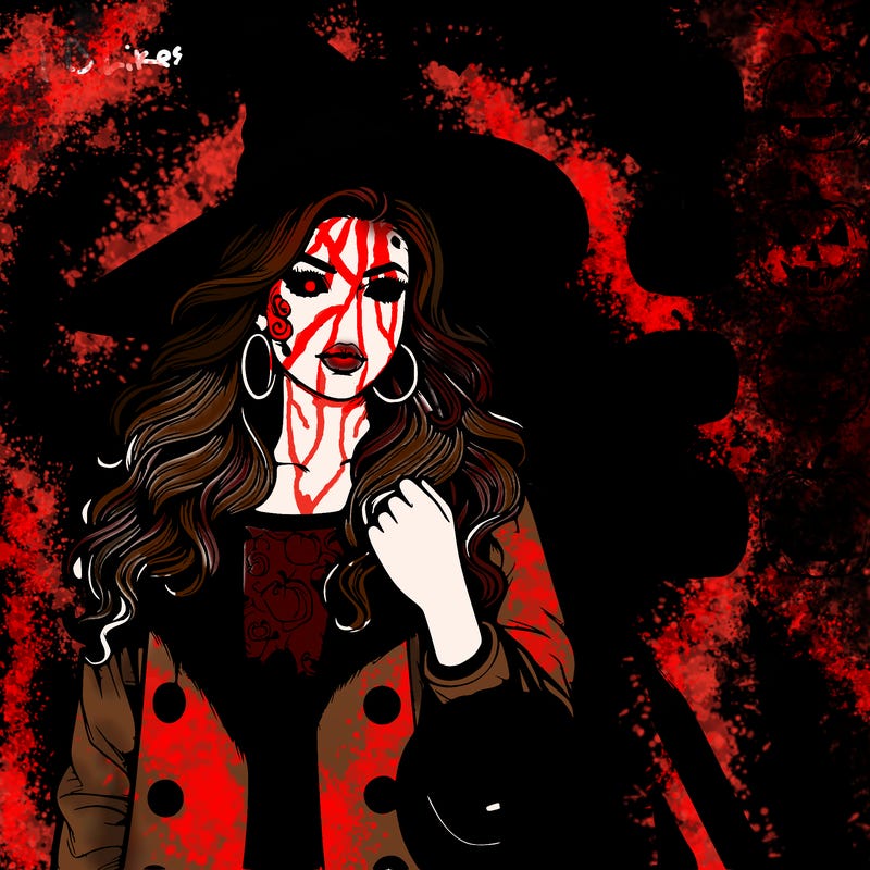 realistic woman in halloween costume