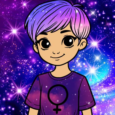 girl with pixie cut and feminist shirt