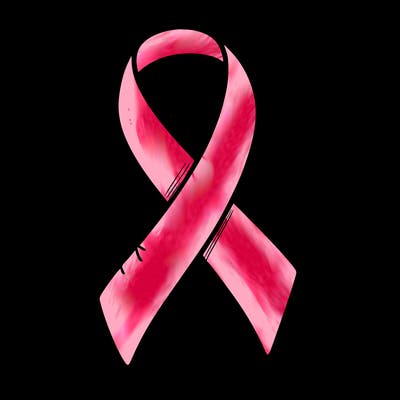 cancer awareness symbol with flowers and butterflies