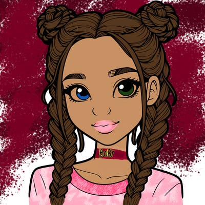 realistic girl with braids