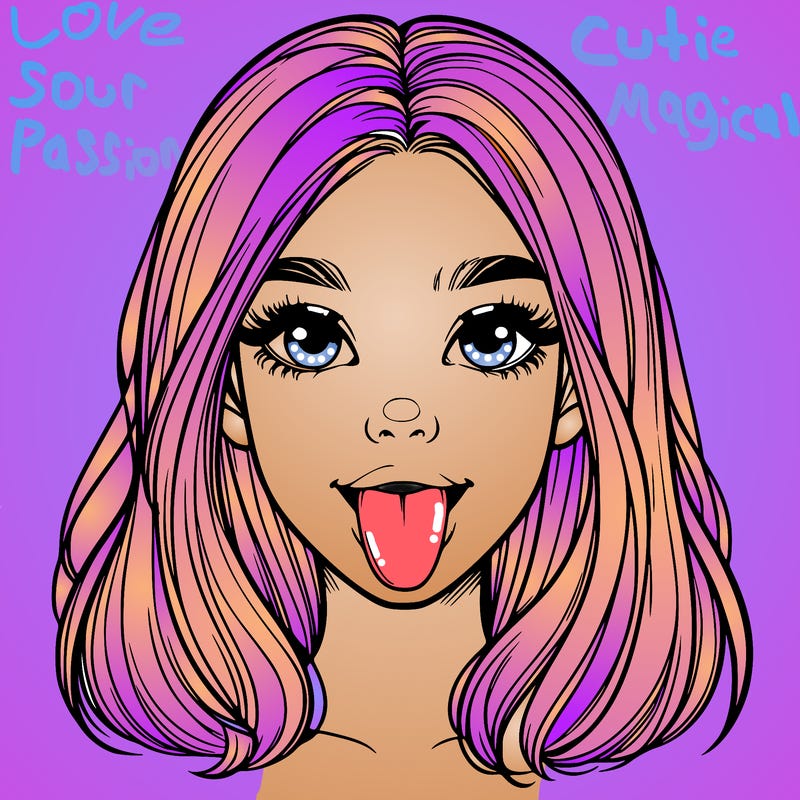 realistic girl with her tongue out