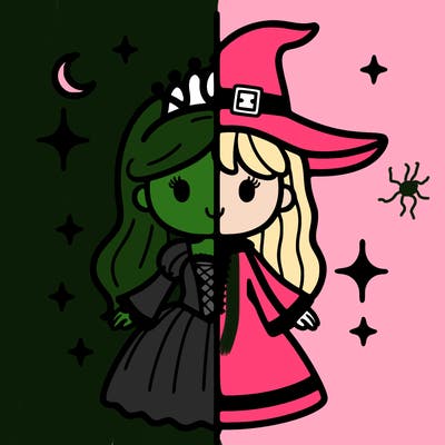 split princess and witch