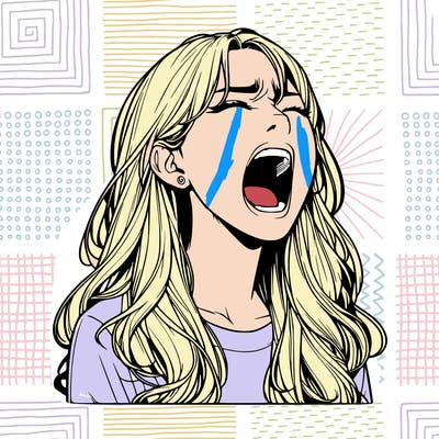 screaming realistic, girl