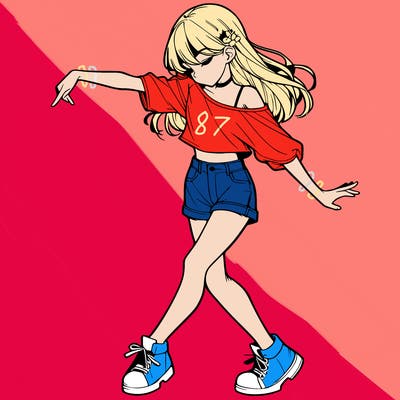 realistic girl danceing