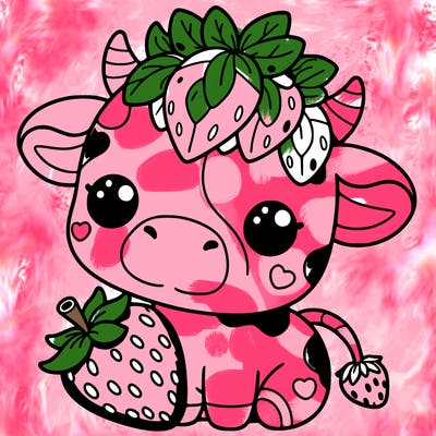 cute strawberry cow