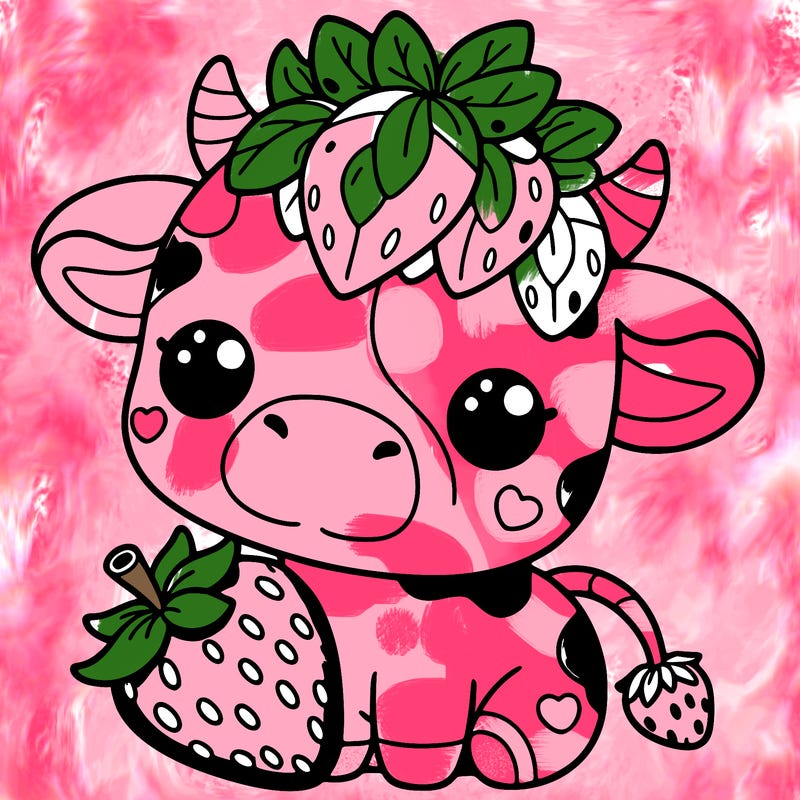 cute strawberry cow