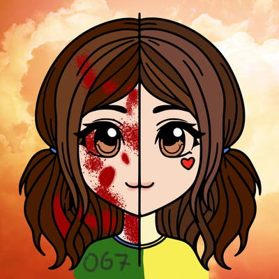 split girl just the face