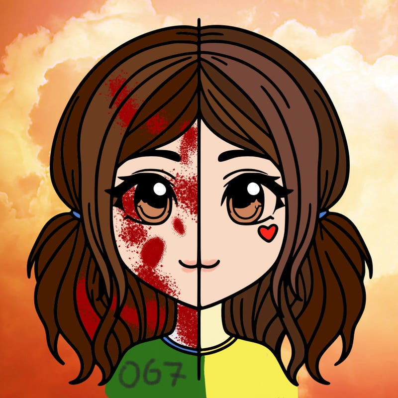 split girl just the face