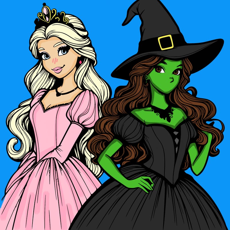 a realistic princess and a witch