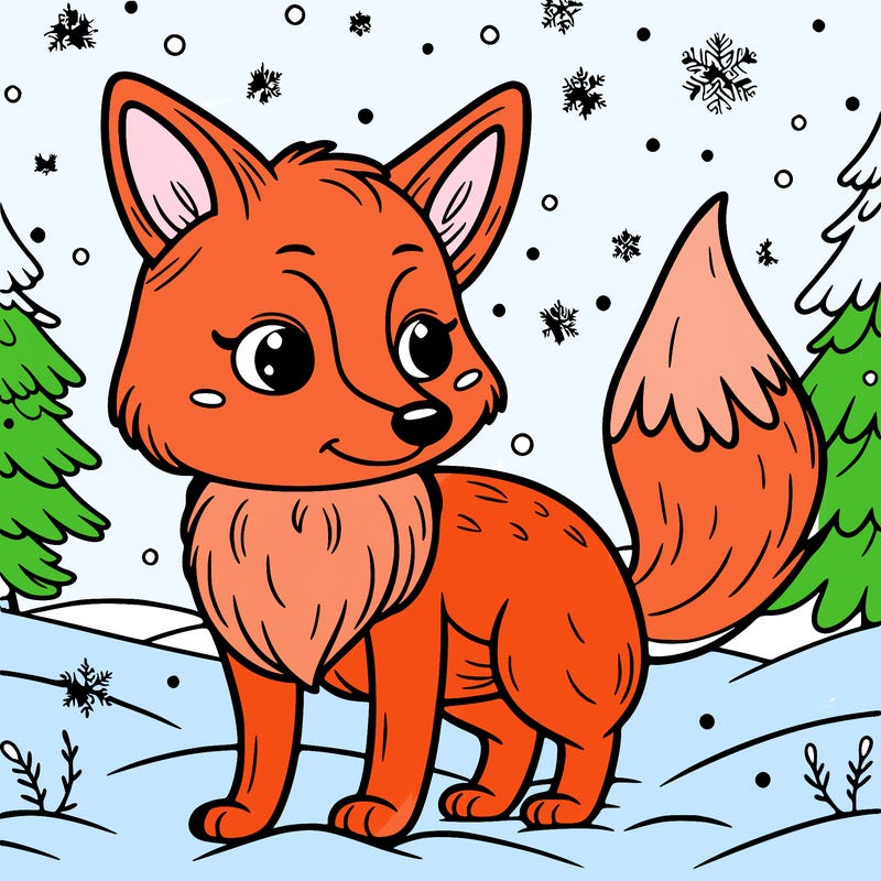 a fox in the snow