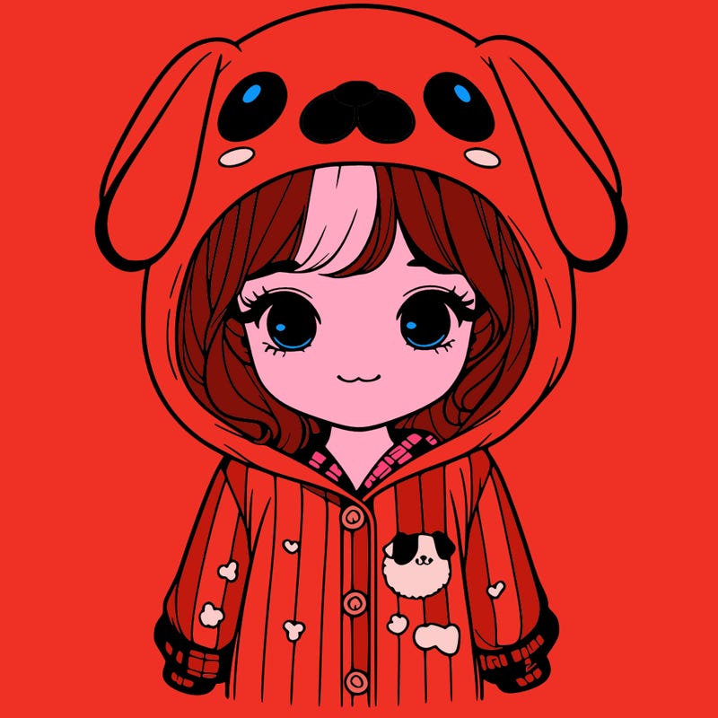 realistic girl in dog pjs