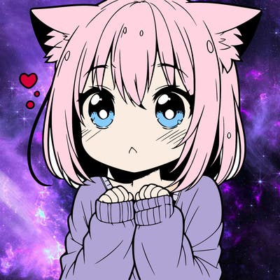 shy anime catgirl