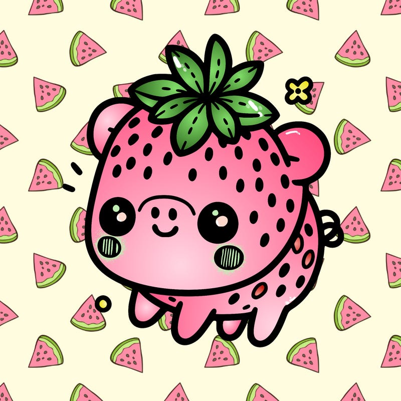 strawberry pig