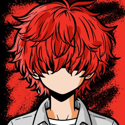 manga boy fluffy hair covering his eyes