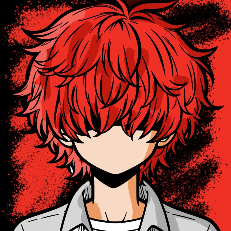 manga boy fluffy hair covering his eyes