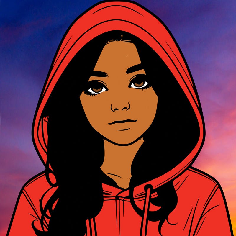 realistic girl with a hoodie