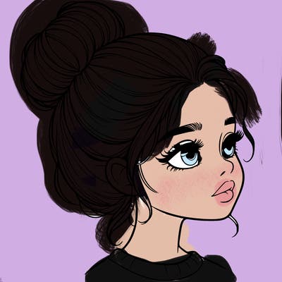 realistic girl with bun