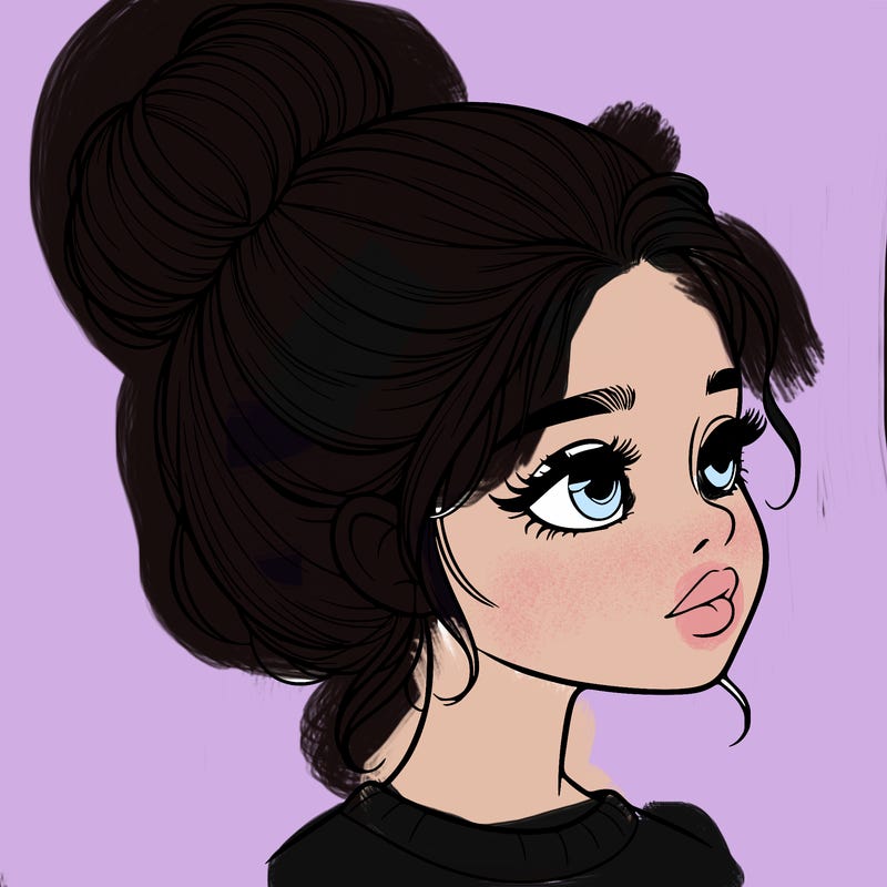 realistic girl with bun