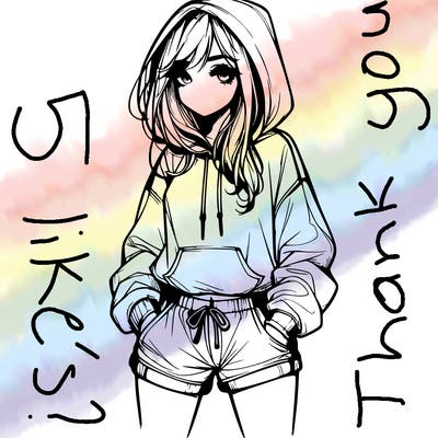 realistic girl in shorts and hoodie
