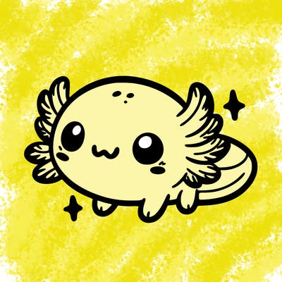 cute easy baby axolotl