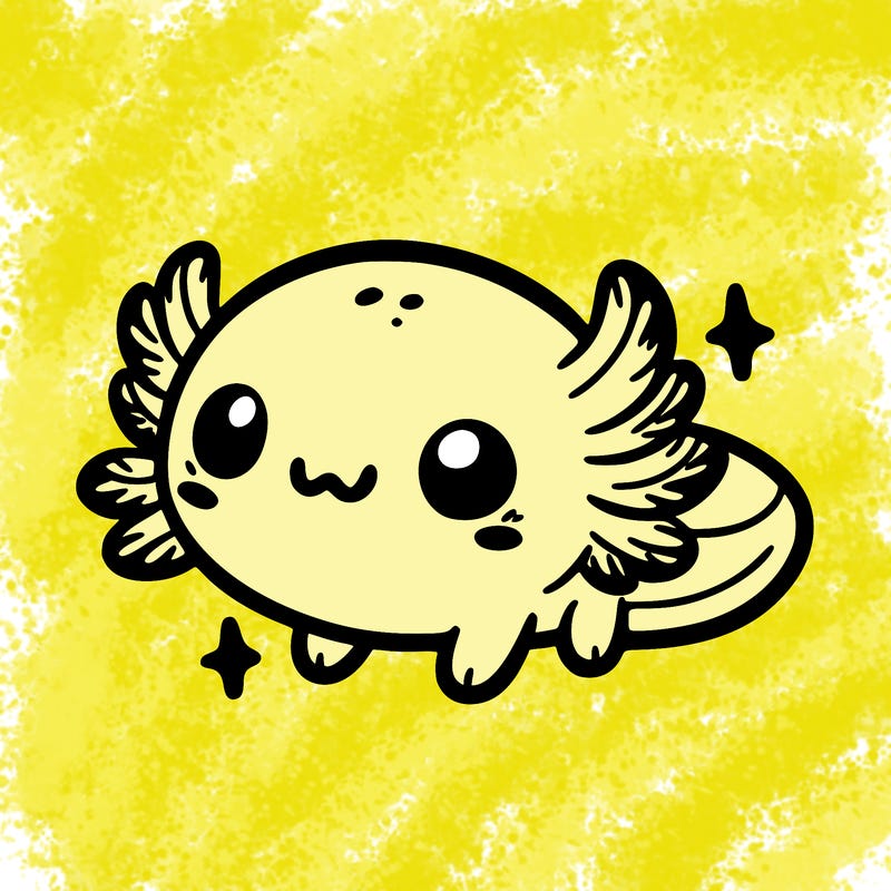 cute easy baby axolotl