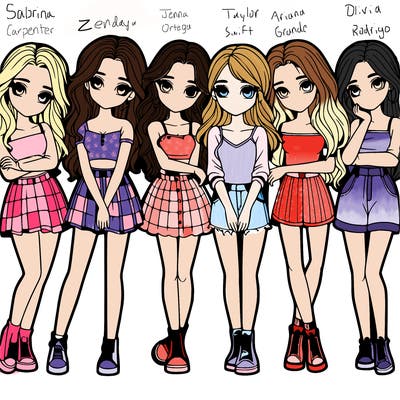 a group of girls realistic