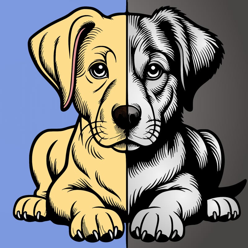 realistic dog split picture