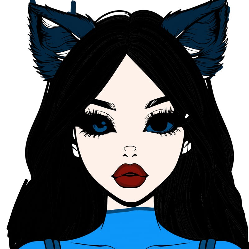 realistic girl with fox ears and realistic lips