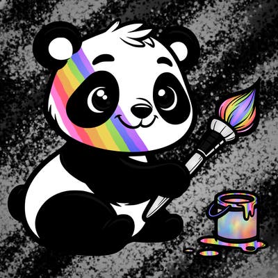panda with paint brush