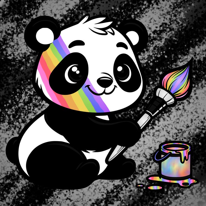 panda with paint brush