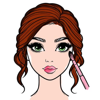 realistic person with makeup