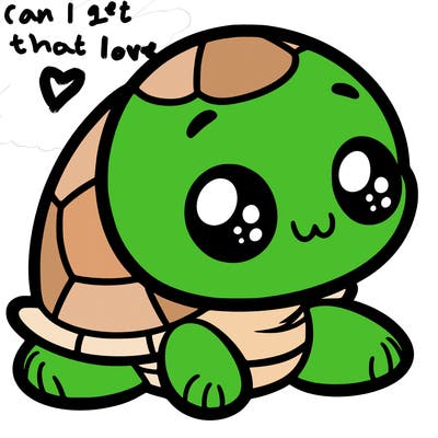 cute little animated turtle
