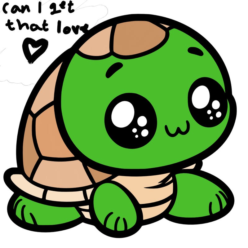 cute little animated turtle