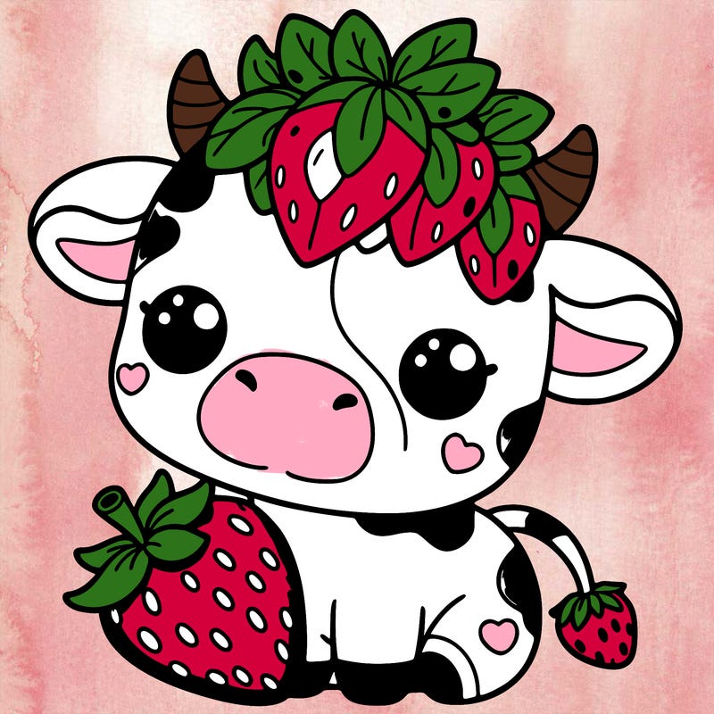 cute strawberry cow