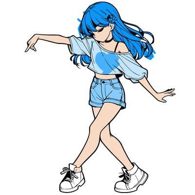 realistic girl danceing