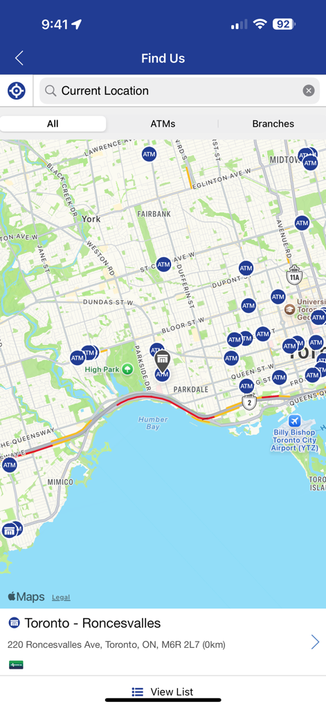 Polish Credit Union Mobile - Map showing Polish Credit Union ATM and branch locations