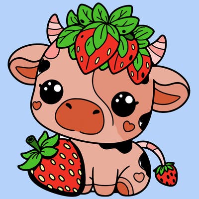 cute strawberry cow