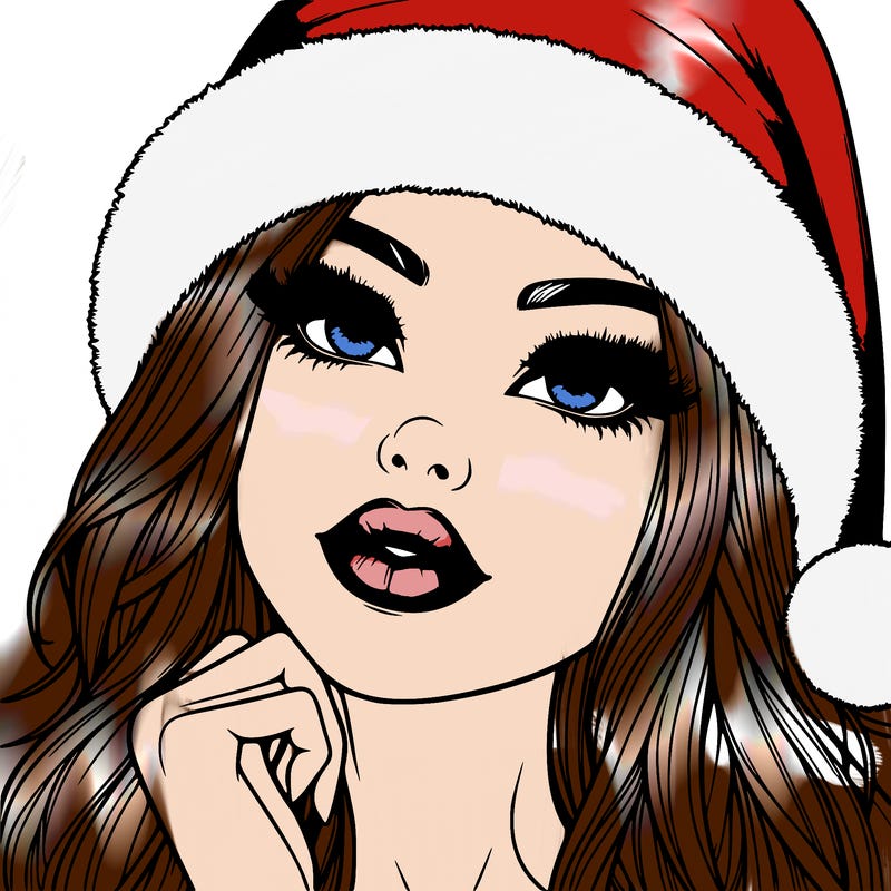 realistic christmas girl with lips