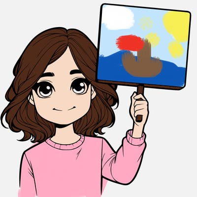 realistic girl holding up a sign