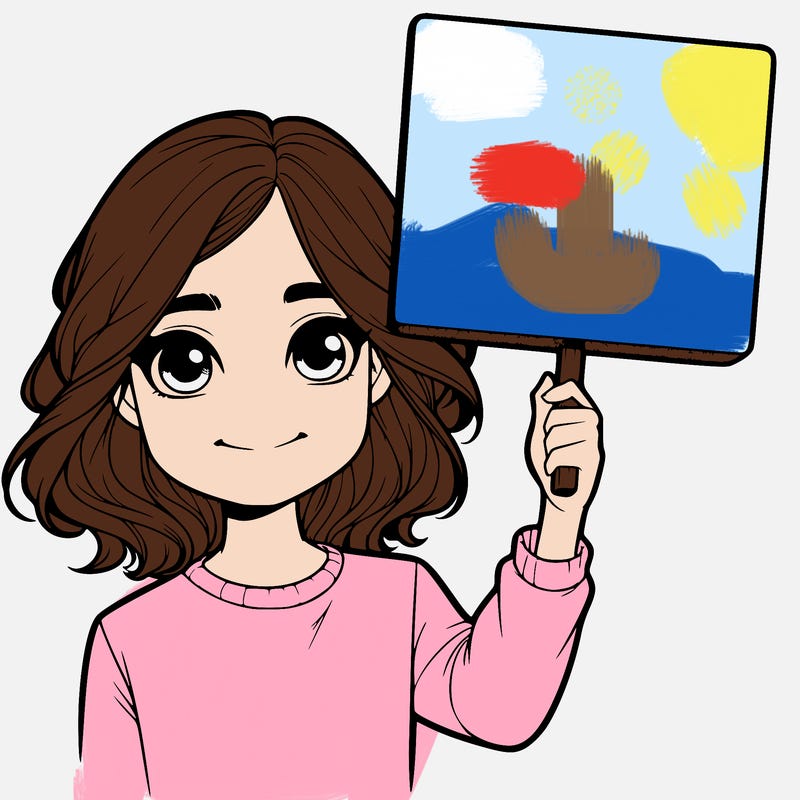 realistic girl holding up a sign