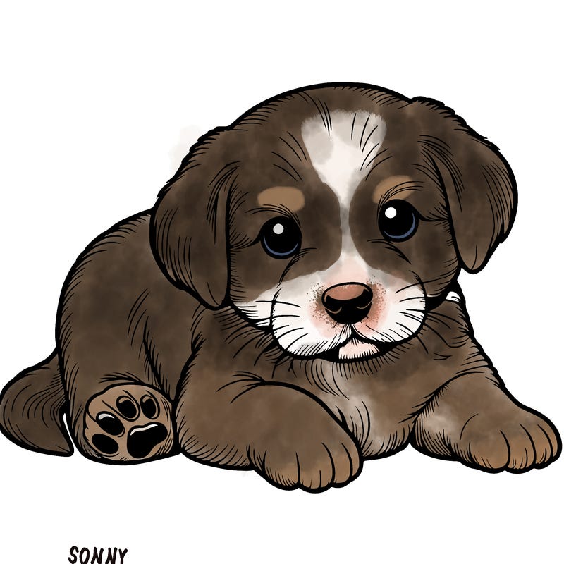 a cute realistic puppy