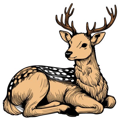 realistic deer with antlers