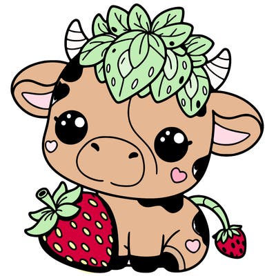 cute strawberry cow