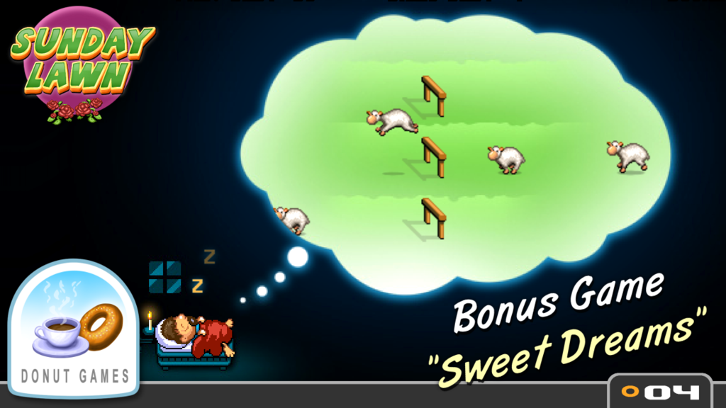Sunday Lawn - Sweet Dreams bonus game mode in Sunday Lawn featuring sheep jumping over hurdles.