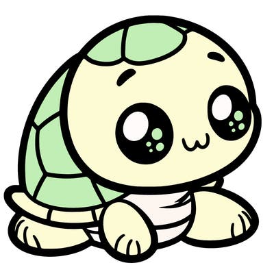 cute little animated turtle