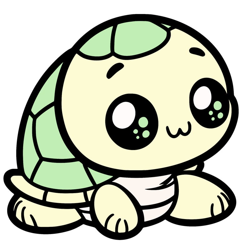 cute little animated turtle