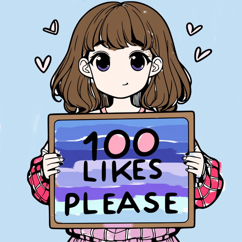 a girl holding a sign saying 100 likes please